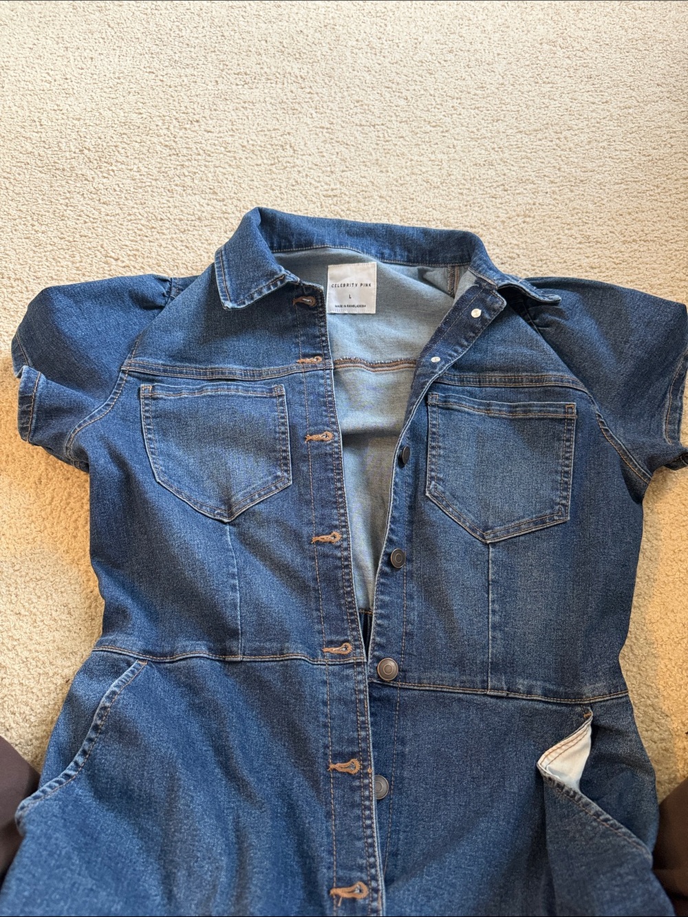 Celebrity Pink Light Blue Denim Label Detail